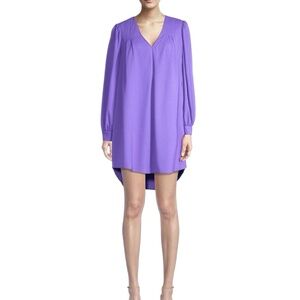 TOCCIN VIOLET PURPLE HIGH LOW V-NECK SHIRTDRESS - NWT